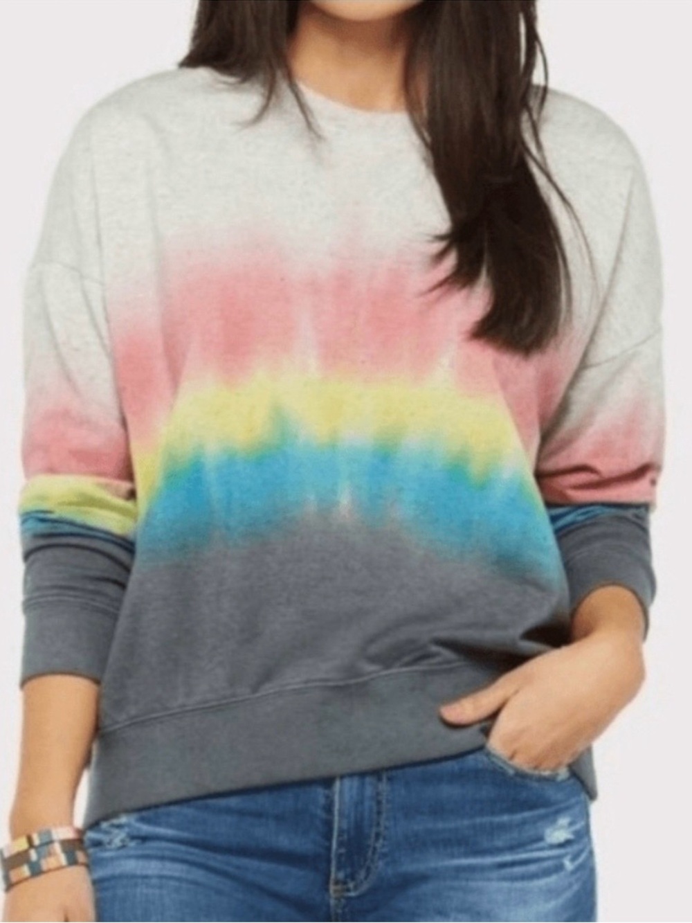 Sundry Gray Tie-Dye Sweatshirt